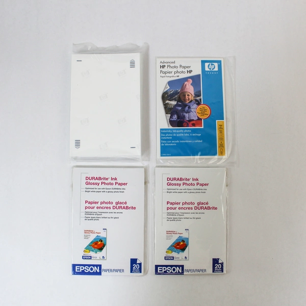 Lot of 4 Sealed HP Epson Durabrite Glossy 4x6 Photo Paper Packs 20 Sheets Each