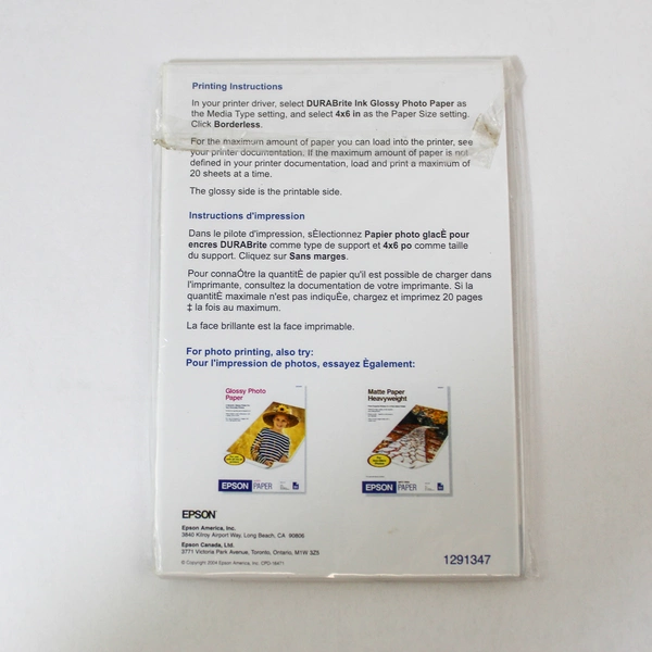 Lot of 4 Sealed HP Epson Durabrite Glossy 4x6 Photo Paper Packs 20 Sheets Each