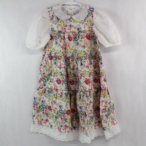 Common Sense Designs Girls Dress Size 5 Floral + 10 Colorful Hair Bows