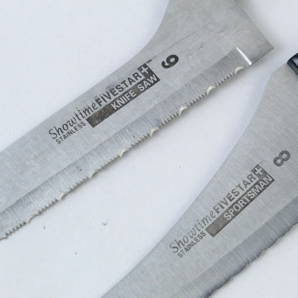 Lot of 2 Showtime & Sportsman Serrated Fish & Wild Game Knives No 8 & No 6