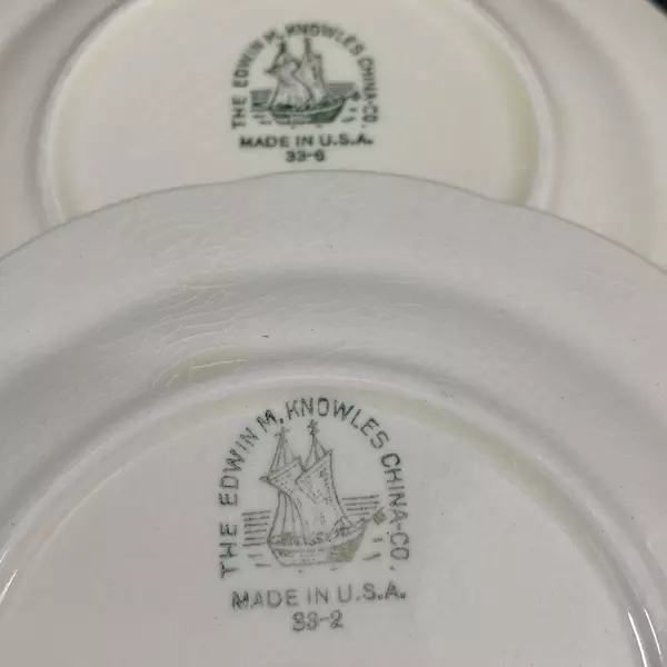 Lot of 2 Vintage Edwin Knowles 1933 Arbor Pattern 6" Cream Bread Plates