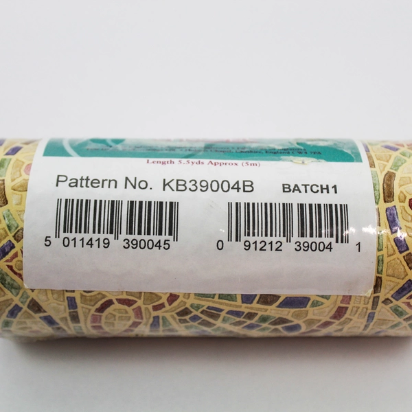 Lot of 2 Encore Wallpaper Border Rolls 5.5 Yards Beige Mosaic Textured KB39004B