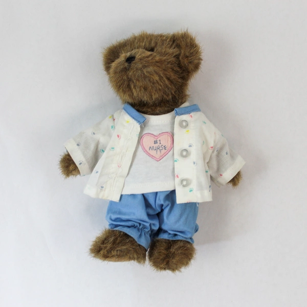 Boyds Collection Nurse Teddy Bear Plush 8.5" Brown #1 Nurse Outfit Pre-Owned
