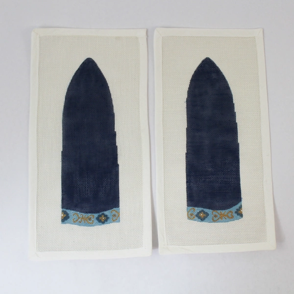 Unbranded Hand Painted Plastic Canvas Needlepoint Pattern Tall Hat 11x6" Pair