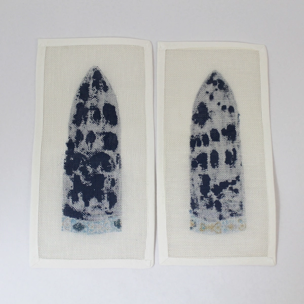 Unbranded Hand Painted Plastic Canvas Needlepoint Pattern Tall Hat 11x6" Pair