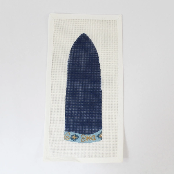 Unbranded Hand Painted Plastic Canvas Needlepoint Pattern Tall Hat 11x6" Pair