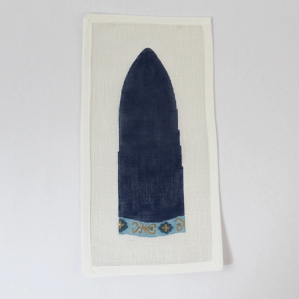 Unbranded Hand Painted Plastic Canvas Needlepoint Pattern Tall Hat 11x6" Pair