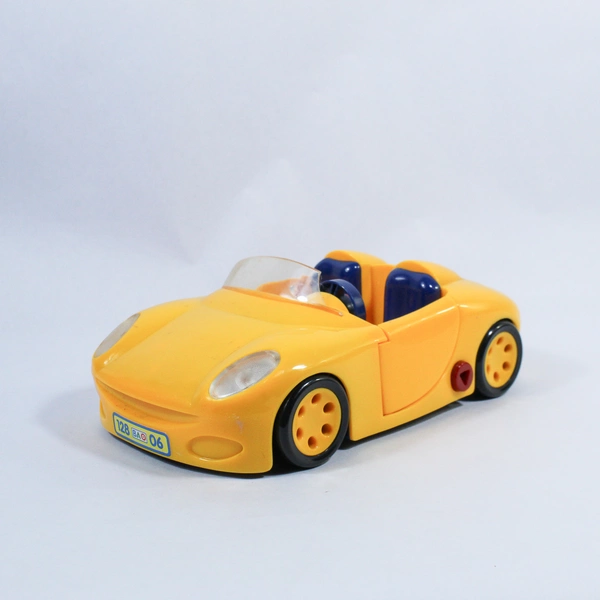 1996 Baobab Electronic Preschool Yellow Car Toy Lights & Sounds Tested