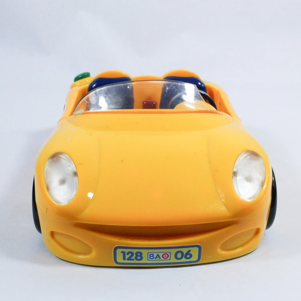 1996 Baobab Electronic Preschool Yellow Car Toy Lights & Sounds Tested