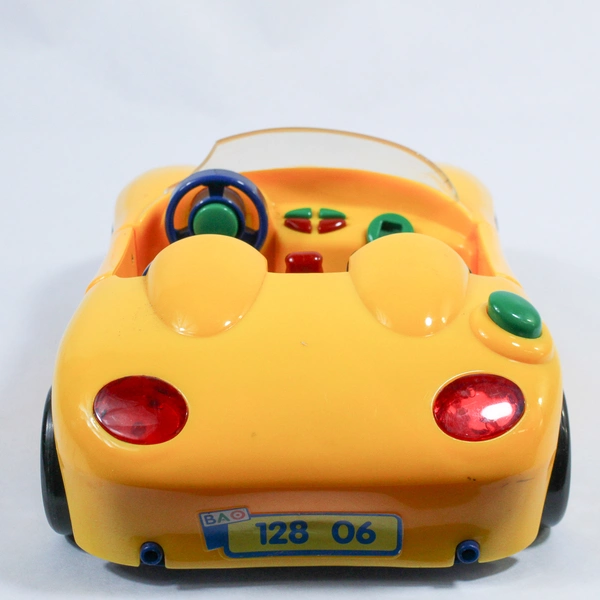 1996 Baobab Electronic Preschool Yellow Car Toy Lights & Sounds Tested