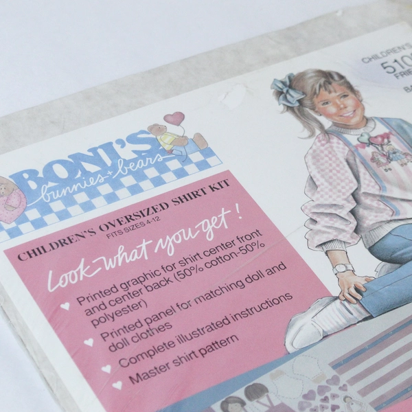 Vintage 1988 Daisy Kingdom Boni's Bunnies Sewing Kit Sealed Pattern Kids