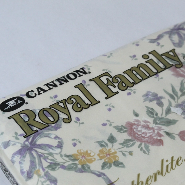 Vintage Cannon Royal Family Twin Flat Sheet Cream Floral 66x96 New Packaging