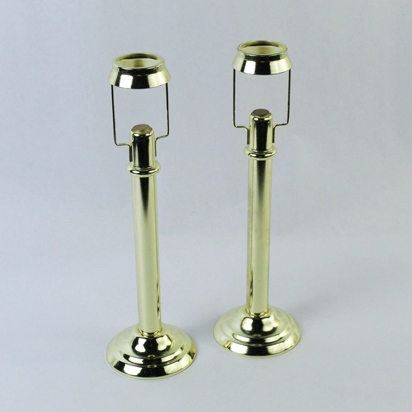 Lot of 2 Interior Accents Lumination Gold Toned Taper Candle Lamps 31.5"