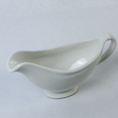 Vintage 1933 US Quarter Master Corp Ceramic Gravy Boat White Pre-Owned