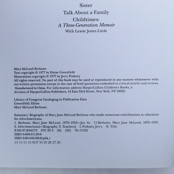 Lot of 7 Vintage Mary McLeod Bethune Eloise Greenfield 1977 PB Books