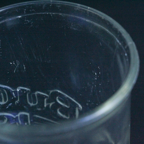 Vintage 1990s Budweiser Clear Glass Mug 3D Handle Barware Drinkware Pre-Owned