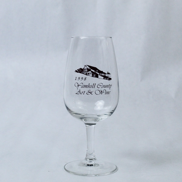 Lot of 5 Vintage 1998 Yamhill County Art & Wine Glasses McMinnville Oregon