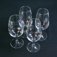 Set of 4 Vintage 1998 Yamhill County Oregon Art & Wine Glasses Good Condition