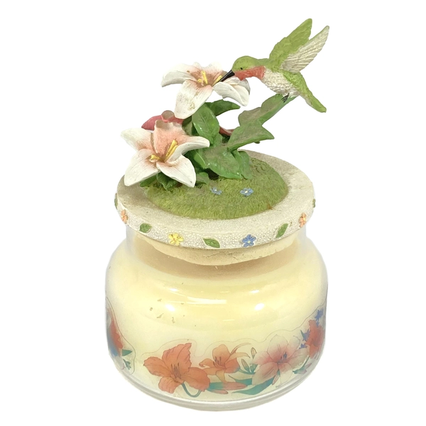 2002 Avon Hummingbird Candle Springtime Floral Scent Collectible 6.25" Jar