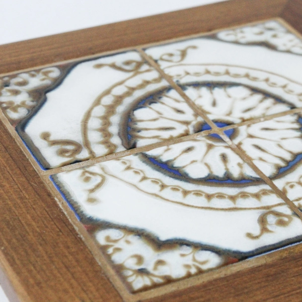 Wood N Toys R K Lehmus Ceramic Tile Mosaic Cork Back Trivet 9.75" Square