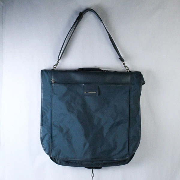 Vintage Samsonite Garment Bag Luggage 22" Blue Adjustable Shoulder Strap