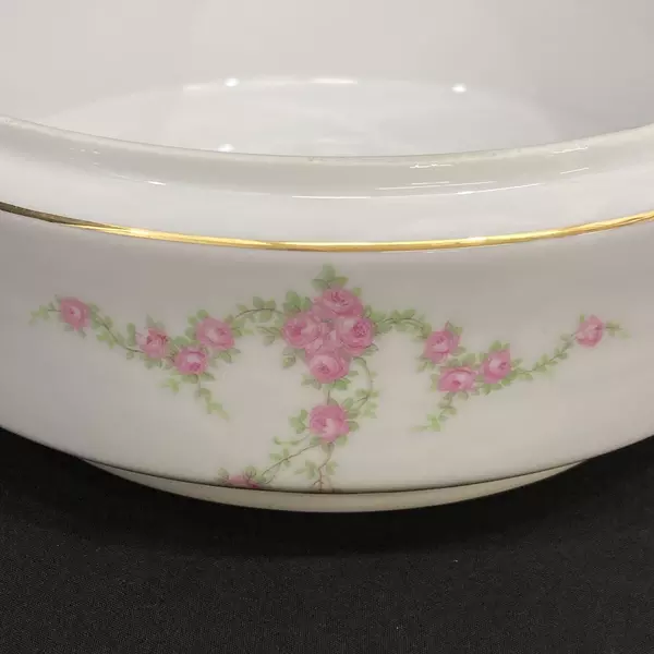 H&C Heinrich 11" Round Vegetable Bowl Pink Rose Rosalinda Bavaria Vintage