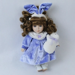 Dandee Collectors Choice Easter Doll Purple Dress Plush Bunny 11.75" Tall