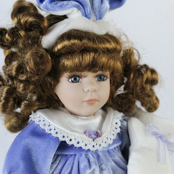 Dandee Collectors Choice Easter Doll Purple Dress Plush Bunny 11.75" Tall