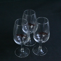 Lot of 3 Vintage 1998 Yamhill County McMinnville Oregon Art Wine Glasses