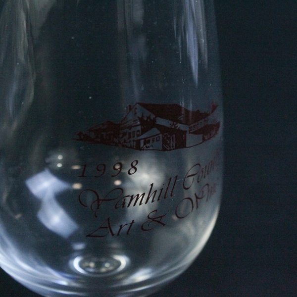 Lot of 3 Vintage 1998 Yamhill County McMinnville Oregon Art Wine Glasses