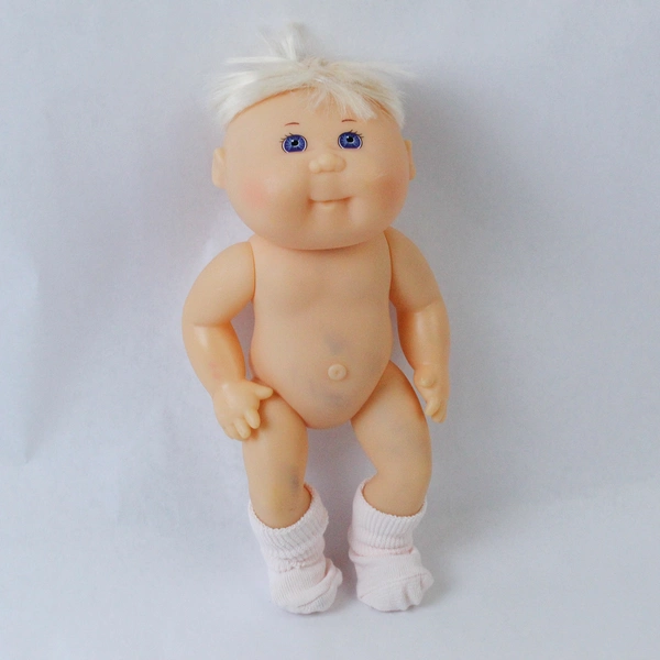 Vintage Mattel Cabbage Patch Doll Blonde Hair Pink Socks Pre-Owned Stains