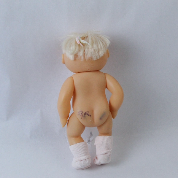 Vintage Mattel Cabbage Patch Doll Blonde Hair Pink Socks Pre-Owned Stains