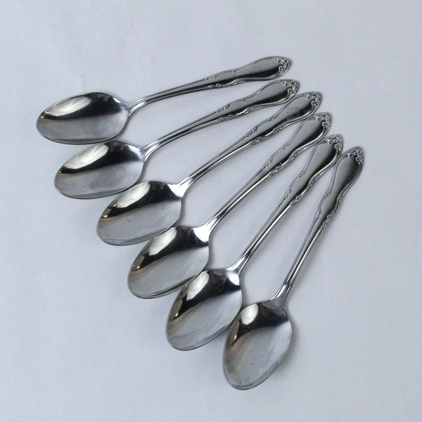 Set of 6 Oneida Stainless Steel Teaspoons Simion L & George H Rogers Co Vintage