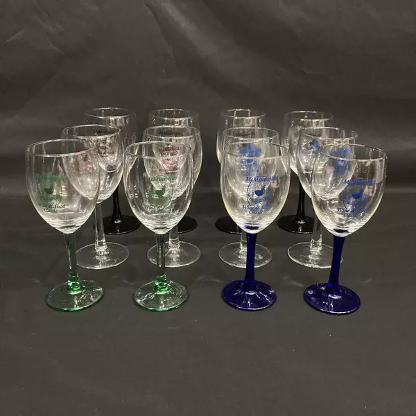 Lot of 12 McMinnville Oregon Wine & Food Classic Crystal Wine Glasses Vintage