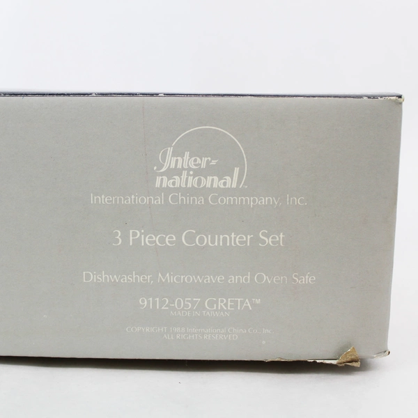 International China 3 Piece Greta Spoon Rest & Salt Pepper Shakers Set