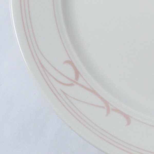 Set Of 4 Homer Laughlin Seville Cambridge White Pink Swirl Dinner Plates 10.5 In