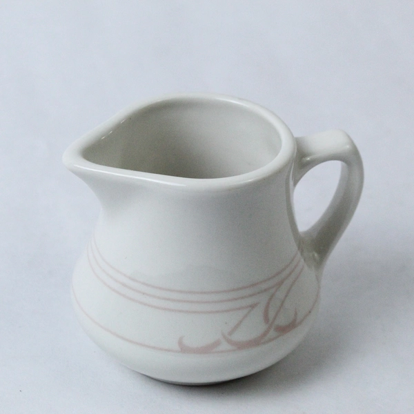 Homer Laughlin Seville Cambridge Creamer White Pink Swirl 2.75" Vintage