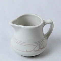 Homer Laughlin Seville Cambridge Creamer White Pink Swirl 2.75" Vintage