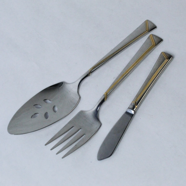 Oneida Golden Era Flatware Serving Set 3 Pieces Stainless Steel Pre-Owned