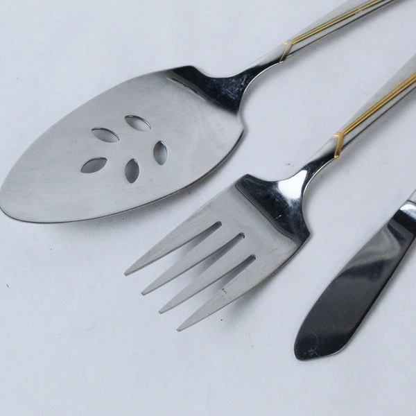 Oneida Golden Era Flatware Serving Set 3 Pieces Stainless Steel Pre-Owned