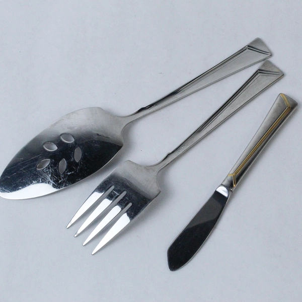 Oneida Golden Era Flatware Serving Set 3 Pieces Stainless Steel Pre-Owned