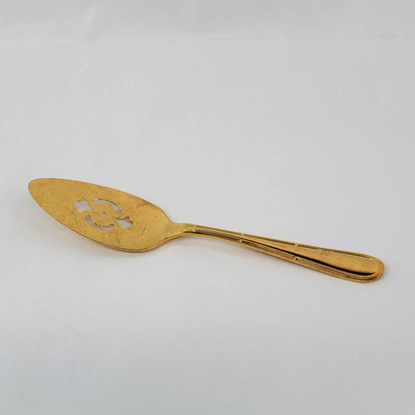 Lot of 3 Gold Tone Oneida Silversmiths Serving Spoon Fork Pie Server Set