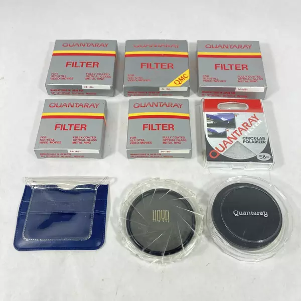 Lot of 8 Quantaray Hoya Tiffen Camera Filters for SLR Video & Movie Cameras