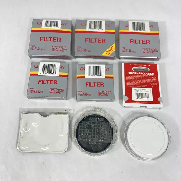 Lot of 8 Quantaray Hoya Tiffen Camera Filters for SLR Video & Movie Cameras