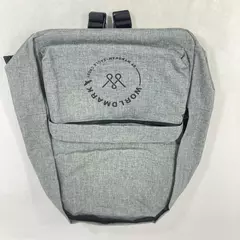 Wyndham Eagle Crest Gray Canvas Backpack Vinyl Lined Adjustable Straps 15.5"