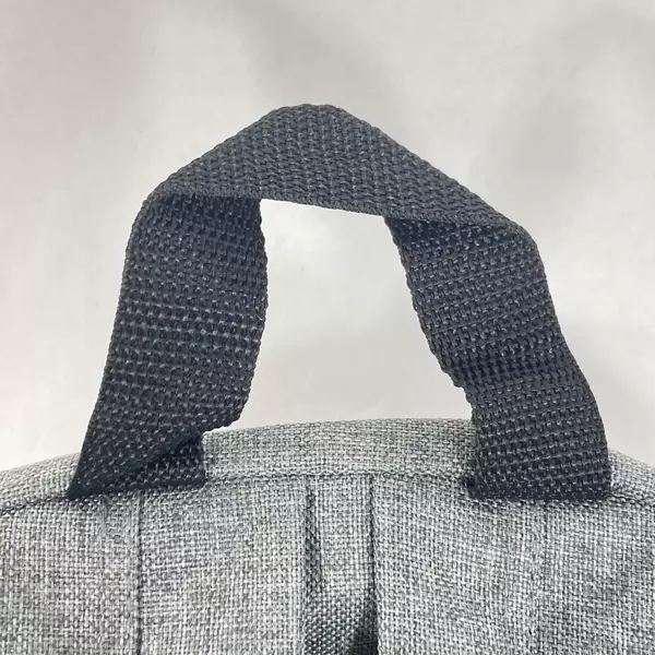 Wyndham Eagle Crest Gray Canvas Backpack Vinyl Lined Adjustable Straps 15.5"