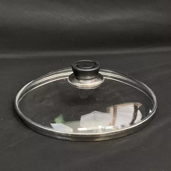 Lot of 2 Glass Saucepan Replacement Lids 6.25" & 9.5" Black Handles Vent Hole