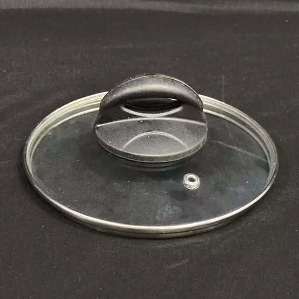 Lot of 2 Glass Saucepan Replacement Lids 6.25" & 9.5" Black Handles Vent Hole
