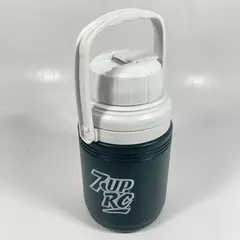 Vintage Coleman 7 Up RC Cola Thermos Model 5542 Dark Green With White Lid