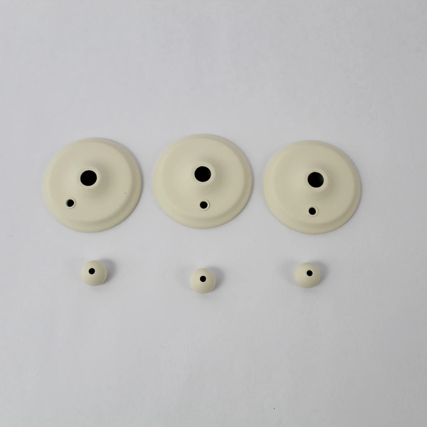 Lot of 3 Beige Porcelain Chandelier Pull Switch Cord Caps 2.5 Inch Decor